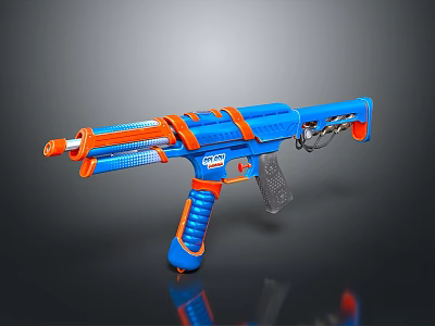 NERF Toy Weapon Blaster Featuring Blue and Orange Color Design for Kids Play 3d model