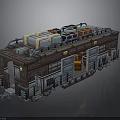 Vintage Mechanical Carriage with Metal Structure Crates and Lights