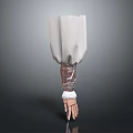 White Sleeve Hand Model Equipment With Brown Decorative Cuff And Realistic Fingers