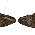 Natural Scenic View of Weathered Wood Pieces and Stones on Soil Mounds