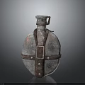 Vintage Water Bottle With Leather Strap And Antique Design For Daily Use