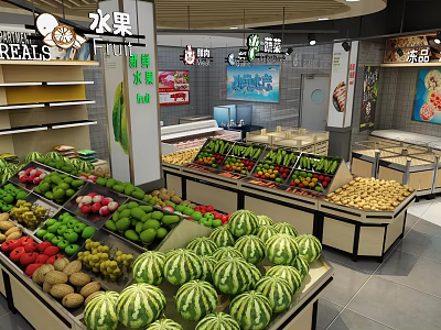 Industrial LOFT Supermarket Shangjia Supermarket 3d model