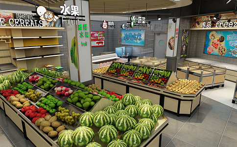 Industrial LOFT Supermarket Shangjia Supermarket 3d model