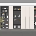 Modern study bookcase 3d model