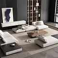 Modern sofa coffee table combination 3d model