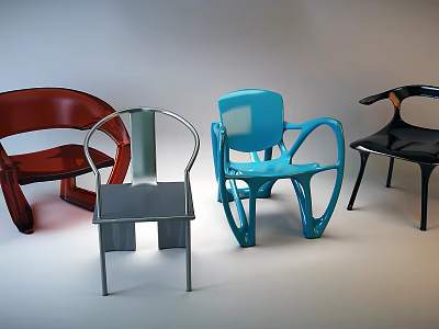 Modern Single Chairs With Stylish Designs And Various Color Options 3d model