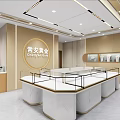 ChangAn Gold Jewelry Store Interior With Elegant Marble Counters And Glass Display Cases