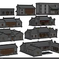Traditional Chinese Ancient Architecture Models With Various Roofs Brick Tile Structures And Classic Details 3d model
