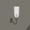 Unique Shaped Wall Light With Transparent Glass Shade And Brass Base 3d model