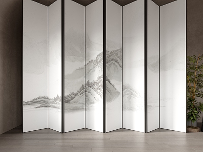 New Chinese Style Screen Partition 3d model