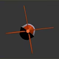 Military Missile With Orange White Body Red Tail Fins And Sharp Nose Design