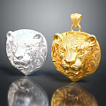 Exquisite Leopard Head Shaped Jewelry Pendants In Silver And Gold With Intricate Details