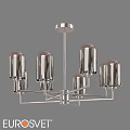Modern Chandelier Design With Sleek Metal Frame And Glass Cylinder Shades