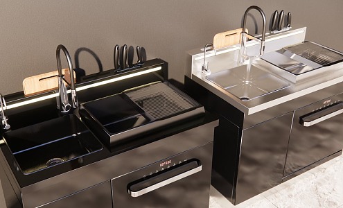 Dishwasher Integrated sink Integrated sink Dishwasher 3d model