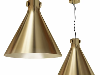 Elegant Golden Cone Shaped Modern Hanging Pendant Ceiling Light Design 3d model