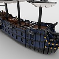 Lego LEGO Toy Building Blocks Boat Ancient Warship Wooden Boat Building Boat Windboat Retro Warship Retro Boat Pirate Boat 3d model