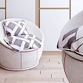 Modern Single Sofa Fabric Single Sofa 3d model