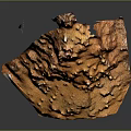 Orange Rocky Terrain With Jagged Peaks Deep Valleys And Textured Surface