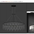 Modern Elegant Crystal Chandelier with Gold Frame Circular Hanging Decorative Lighting Fixture