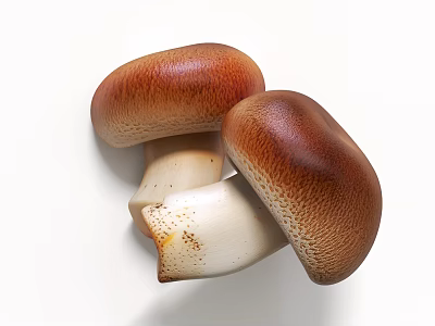 Fresh Organic Brown Cap Mushrooms With White Stems For Healthy Cooking 3d model