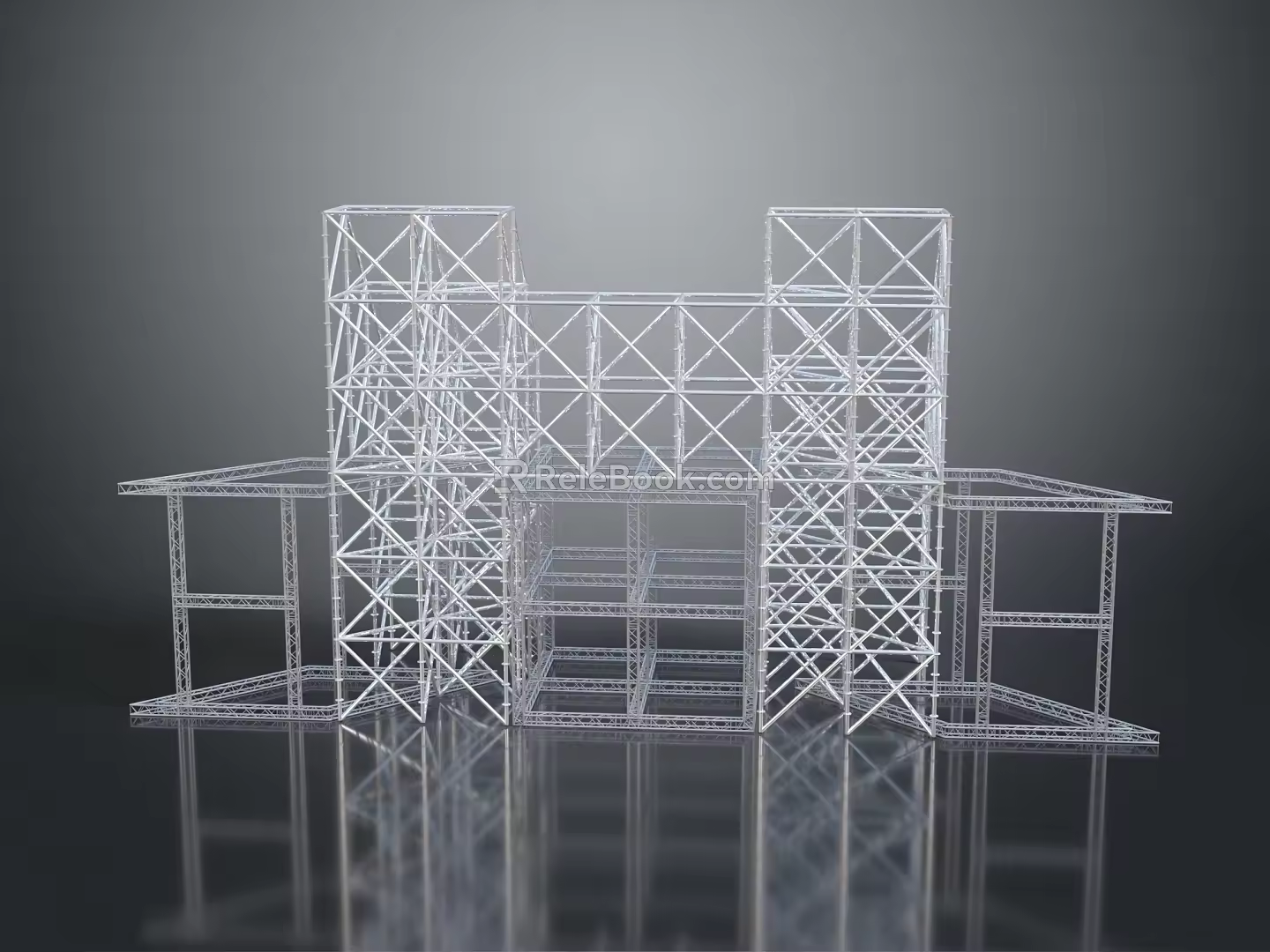 Iron Frame Storage Rack Large Iron Frame Iron Frame House Factory Industrial Iron Frame Iron Ladder Rigid Ladder Work Frame Rigid Frame 3d model