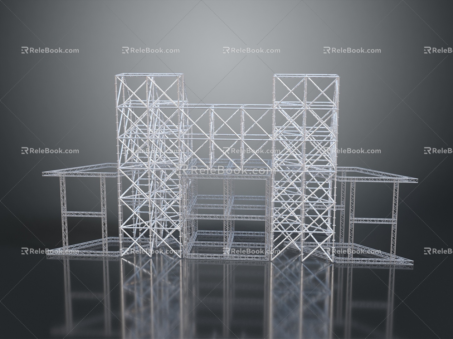 Iron Frame Storage Rack Large Iron Frame Iron Frame House Factory Industrial Iron Frame Iron Ladder Rigid Ladder Work Frame Rigid Frame 3d model