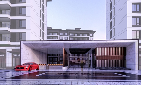 Modern Gate Simple Entrance Gate Street Commercial Small High-rise Residential 3d model