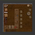 Rustic Tavern Interior Landscape Featuring Wooden Counter Stone Wall Windows Barrels And Stools