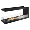 Modern Wall Mounted Fireplace With Glass Front Black Frame And Realistic Flame
