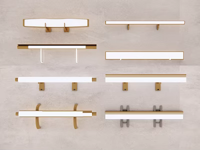 Modern Minimalist Wall Lamps With Metal Strip Design In Gold White Grey For Interior Decoration 3d model