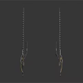 Two Black Ancient Spearheads With Spiral Shafts And Sharp Metal Tips