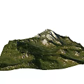 Natural Mountain Range With Green Grassy Slopes And White Rocky Peaks In Rolling Terrain