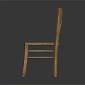Classic Wooden Dining Chair With Vertical Slat Backrest And Sturdy Straight Legs Design