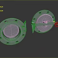 Shiny Circular Metal Components With Bolted Structure And Clamping Handles On Dark Background