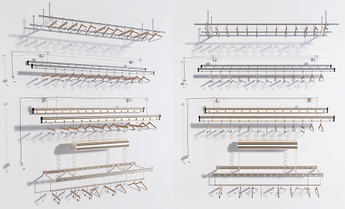 Modern drying rack stainless steel drying rack combination 3d model