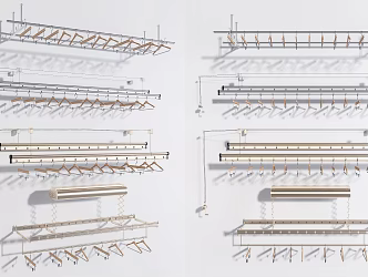 Modern drying rack stainless steel drying rack combination 3d model