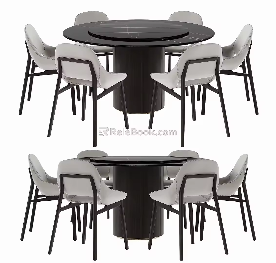 Dining table and chair combination 3d model
