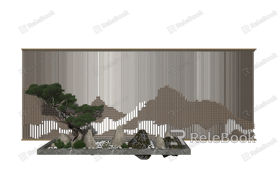 Landscape grille background wall model