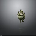Ancient Chinese Bronze Censer With Lion Shaped Lid Dragon Handles And Ornate Patterns