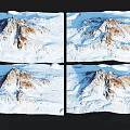 Natural Snowy Mountain Landscape With Snow Covered Peaks And Rocky Ridges
