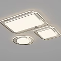 Modern Ceiling Lighting Combinations Featuring Square And Round Metal Frame White Light Panels 3d model