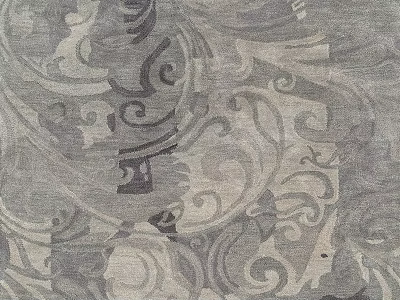 Decorative Square Carpet With Intricate Curved Patterns And Gray Black Design 3d model