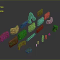 Natural Wood Stone Irregular Shapes With Green Brown Textures And Decorative Pieces