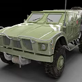 Green Military Off Road Vehicle With Front Bumper And Large Tires
