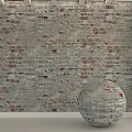 Weathered Brick Wall And Textured Sphere As Decorative Building Components 3d model
