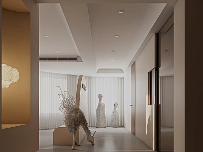 Elegant Modern Beauty Salon Interior With Stylish Decor And Comfortable Seating 3d model
