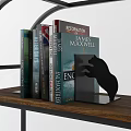 Modern Industrial Bookcase With Metal Frame And Wooden Shelves Displaying Books And Decorative Bottles
