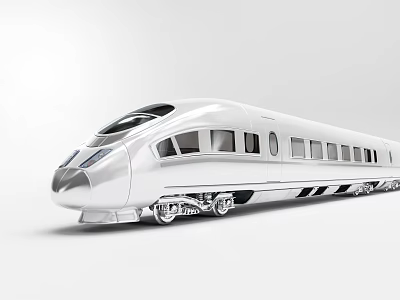 Modern Silver High Speed Train With Sleek Aerodynamic Design And Windows 3d model