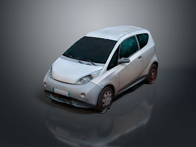 White Small Hatchback Car With Modern Sleek Exterior And Clean Design 3d model