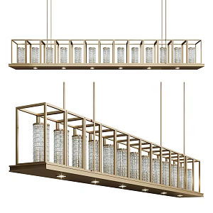 Light Luxury Crystal Chandelier Metal Crystal Restaurant Chandelier 3d model